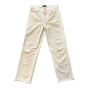 7 For All Mankind Cream Ankle & Cropped Jeans